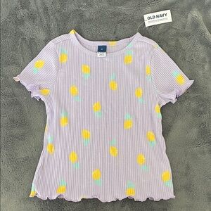 Old Navy Kids' Lavender Tee with Lemon Pattern